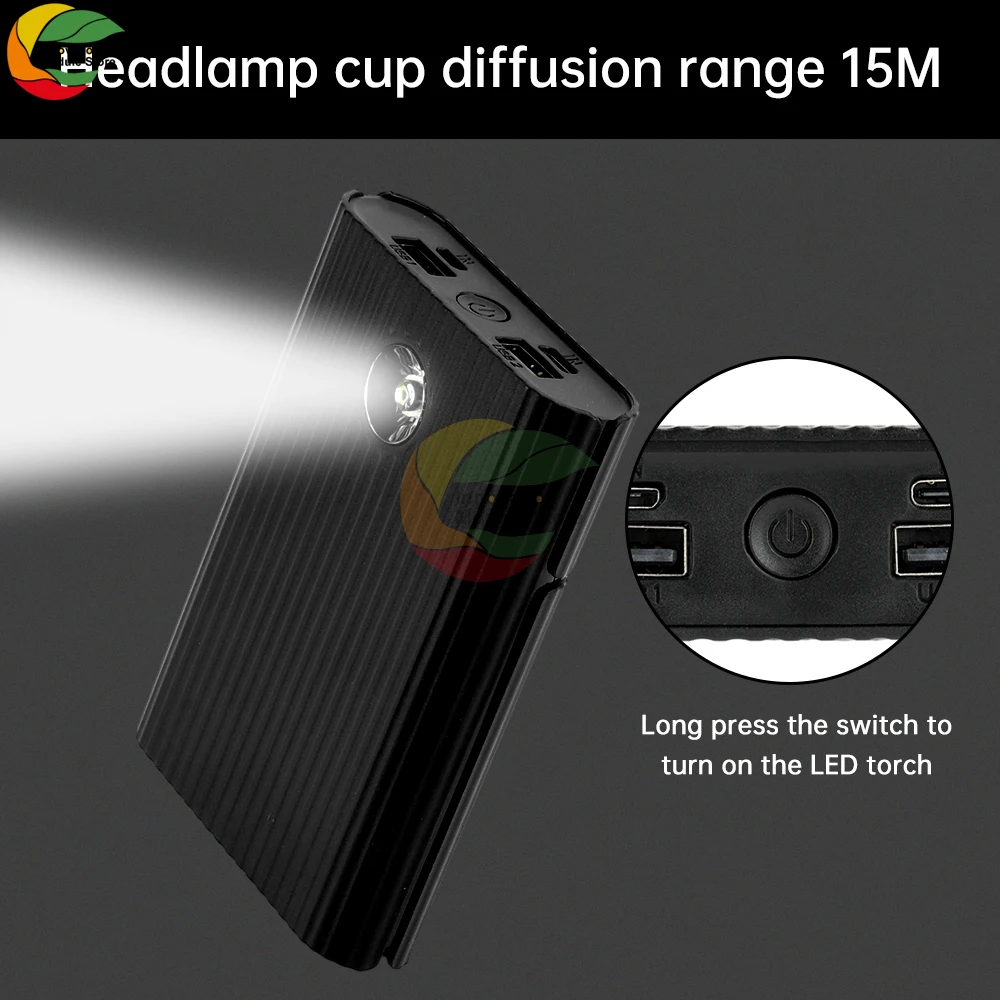 

18650 Battery Holder Power Bank Case 18650*4 5V Dual USB Digital Display Charging DIY Shell Battery Pack DIY Box with Light