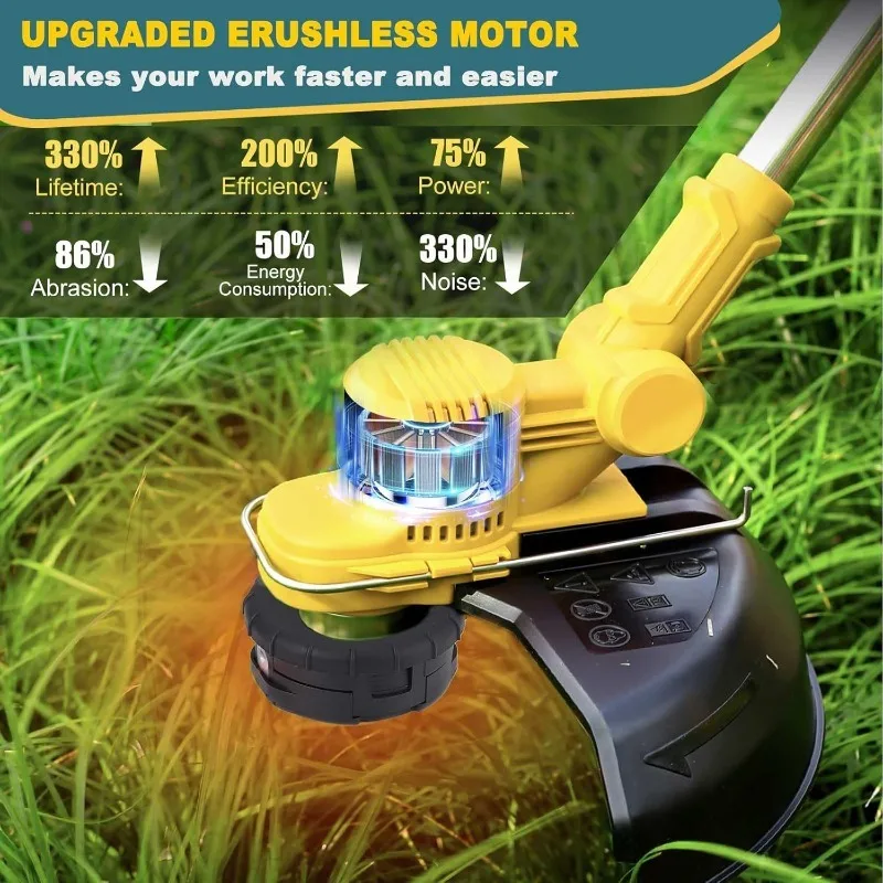 

Weed Wacker for 20V MAX Battery, 4-in-1 Electric Weed Eater, String Trimmer with 5 Blades, for Lawn