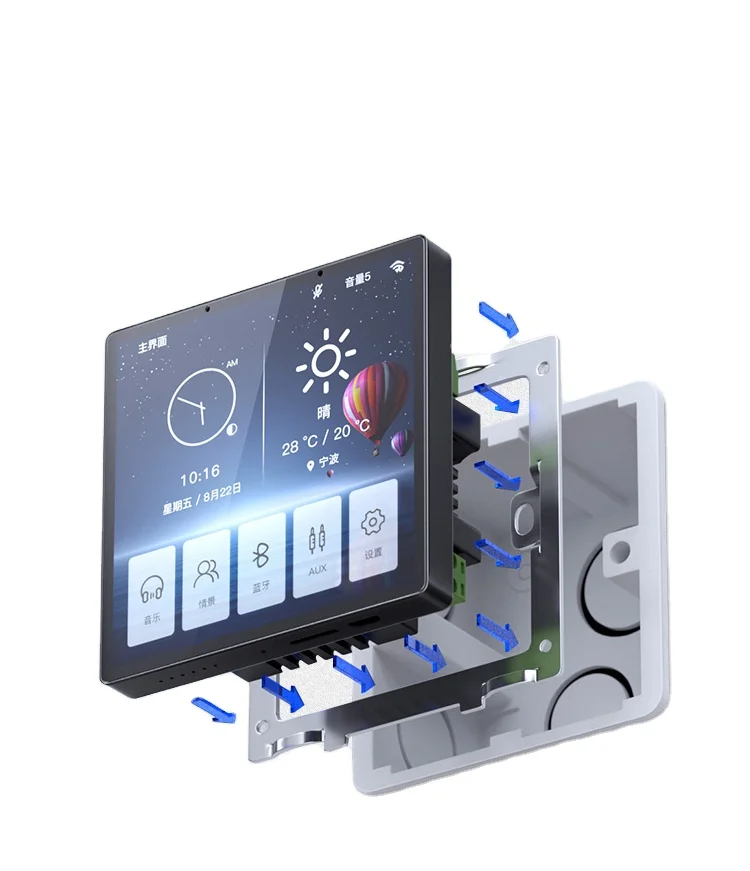 YC-SM04 4 Inch WiFi Zigbee Tuya Control Touch Panel For Smart Home Wall Switches Compatible Loxone Android Tuya Systems