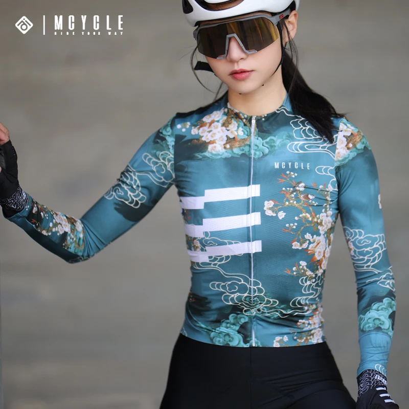 Mcycle Customized Bicycle Clothes Light Comfortable Moisture-wicking Mountain Bike Shirt Top Long Sleeve Cycling Jersey Women