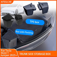 For Tesla New Model Y 2025 Launch Juniper 2025+ Rear Trunck side Storage Box with Flocking or TPE Lids Covers and Drawstring