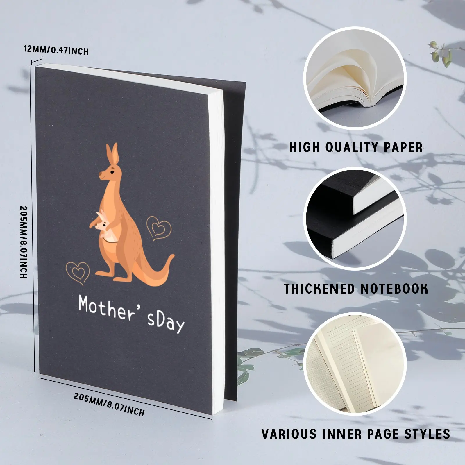 Personalised Mother's Day Notebook Mama Kangaroo Cute Baby Grow Mother's Day Gift Idea for Brave Mommy  A5 Journal Notepad