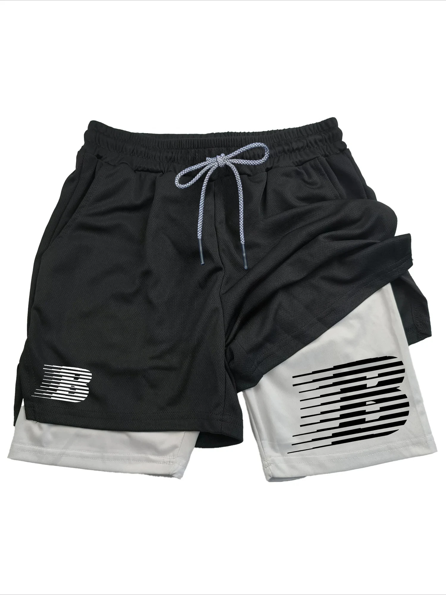 

Новые мужские спортивные шорты 2-в-1 для весны/лета 2026 года, быстросохнущие шорты для бега, двухслойные мужские шорты для спортзала