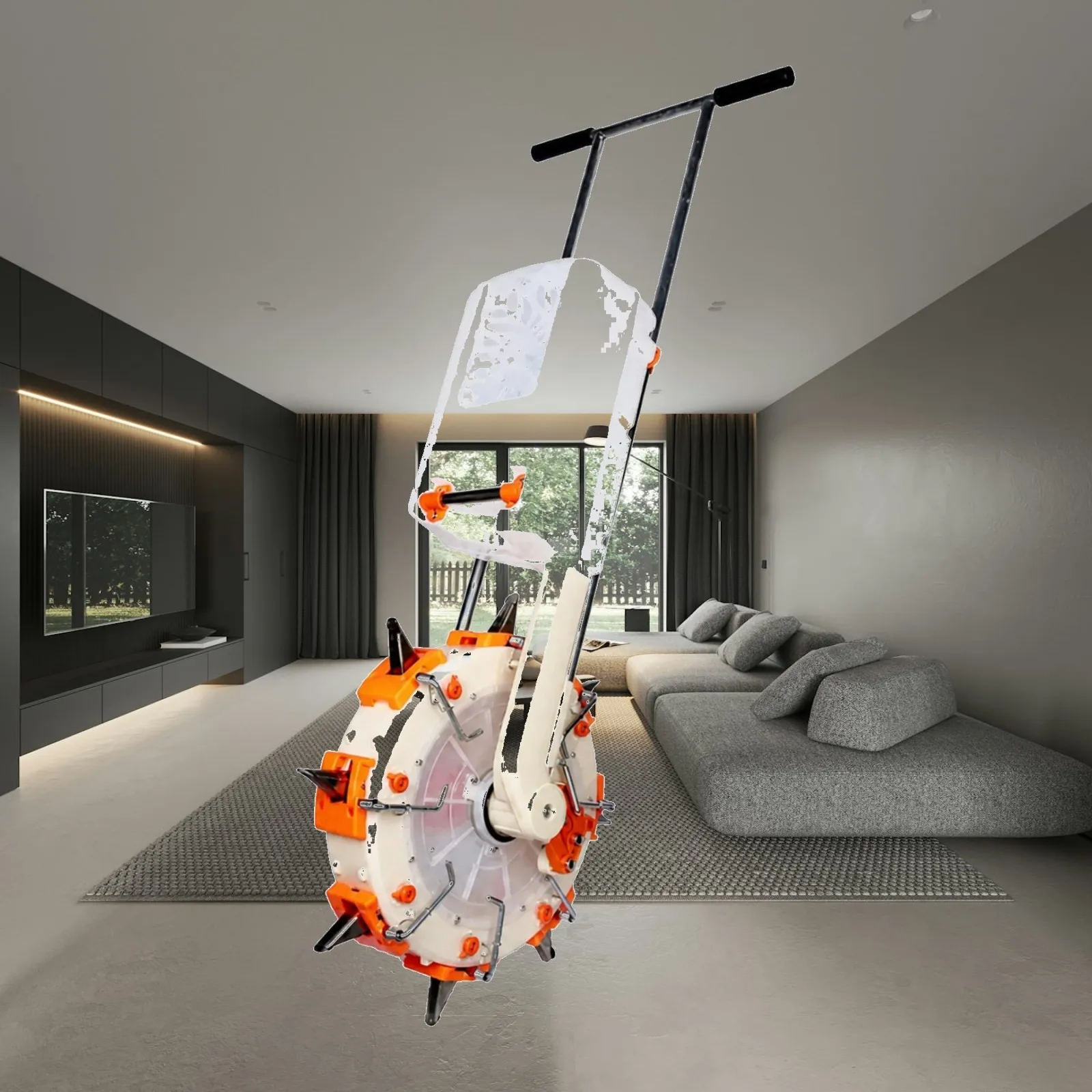 Hand-Pushed Fertilizer Applicator Adjustable Dosage Push Fertilizer Applicator Manual Push Spreader with Dispensing Wheel