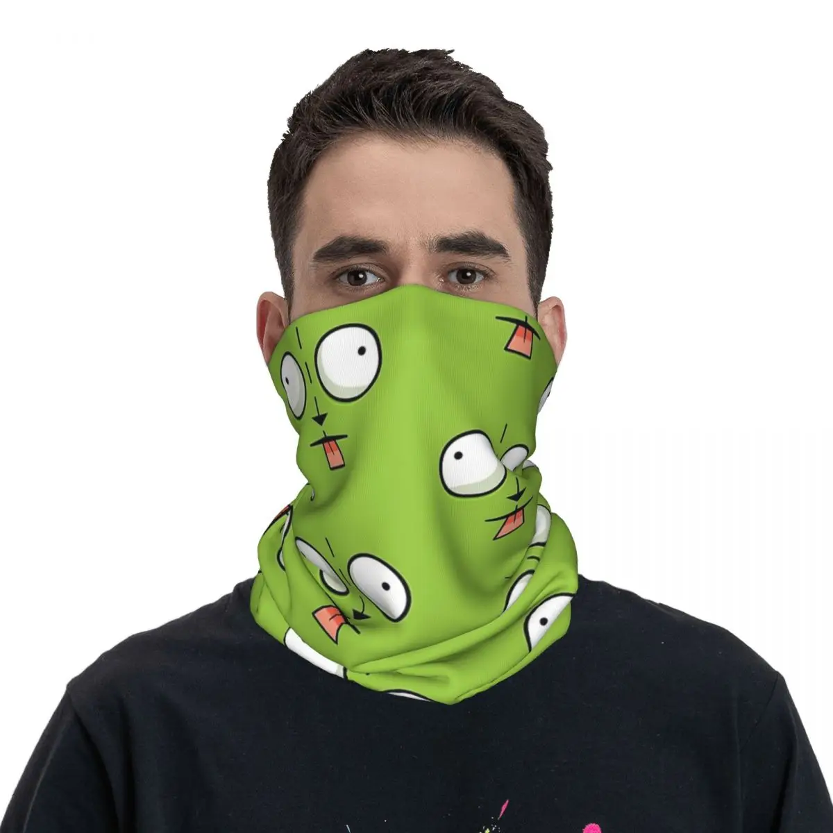 Gir Face - Invader Zim kartun Bandana Neck Gaiter dicetak syal ajaib multifungsi Balaclava bersepeda uniseks dewasa bernapas