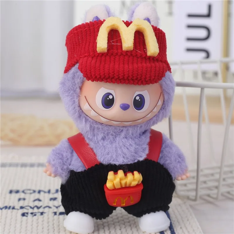 4.0 The Monsters Pin Love Series For Labubu Doll Workwear Fast Food French Fries Cosplay Clothes Fashion Coffee Ropa Clothing