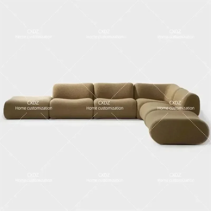 Full Sponge Vacuum Compression Fabric Sofa Antique Style Living Room Small Apartment Modular Combination Couch