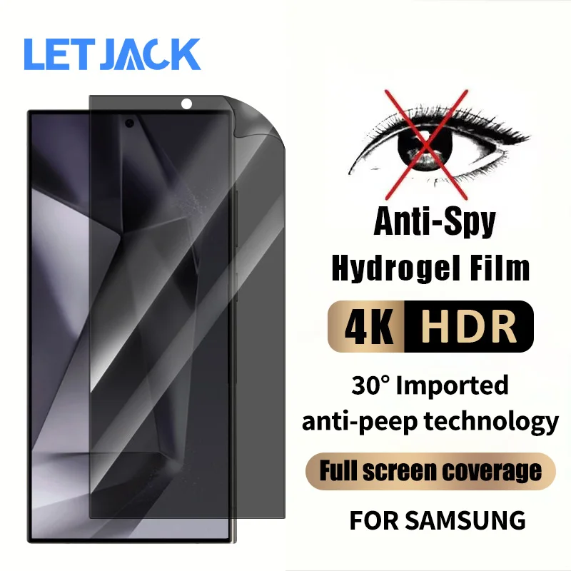 

3D Anti-Spy Hydrogel Film for Samsung Galaxy S24 S23 S22 Ultra Privacy Screen Protector for Samsung S24 S23 S22 Plus Not Glass