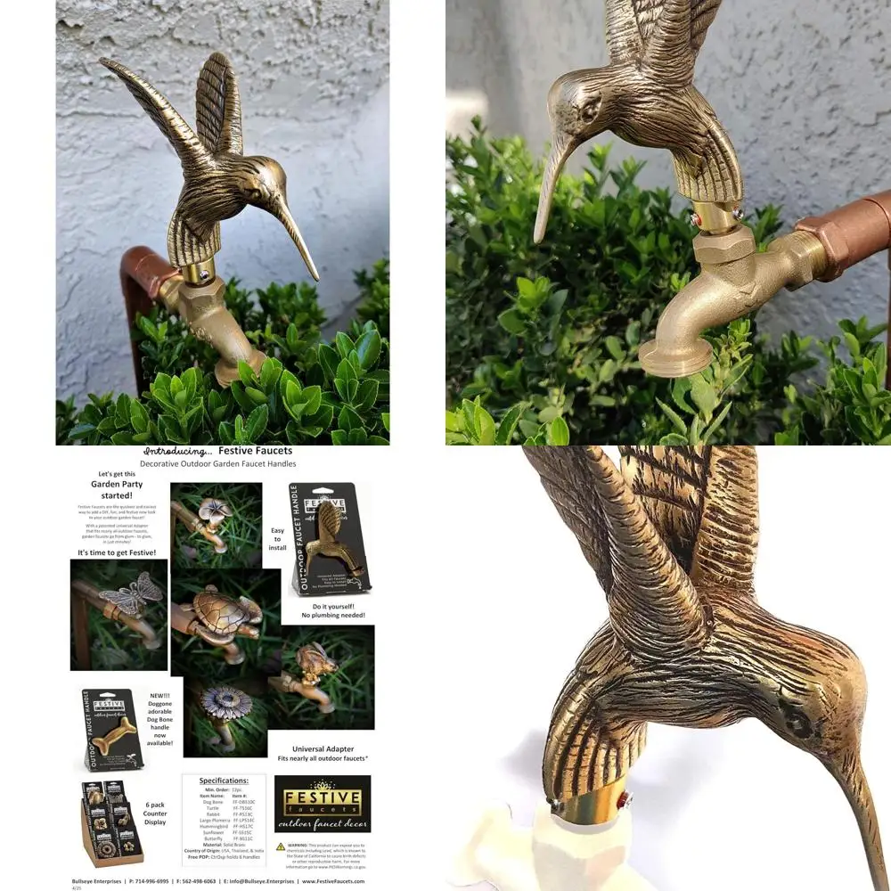 

Универсальный адаптер Ручка для уличного крана с тематикой колибри — латунь, кран в комплект не входит