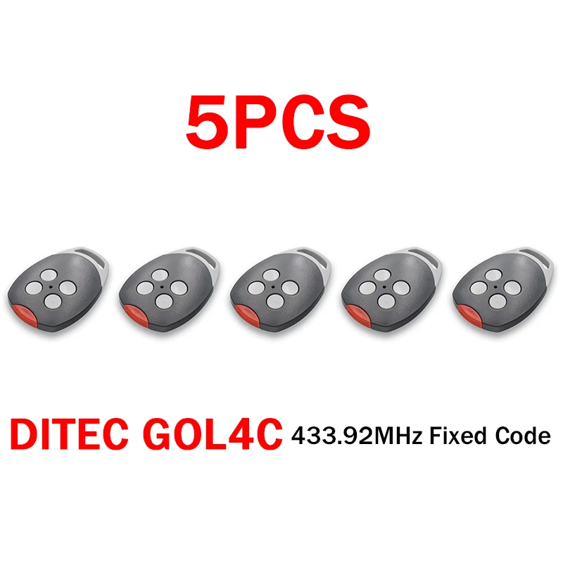 

5PCS DITEC GOL4C Garage Door Opener Remote Control 433MHz Gate Remote Control Fixed Code Command Clone