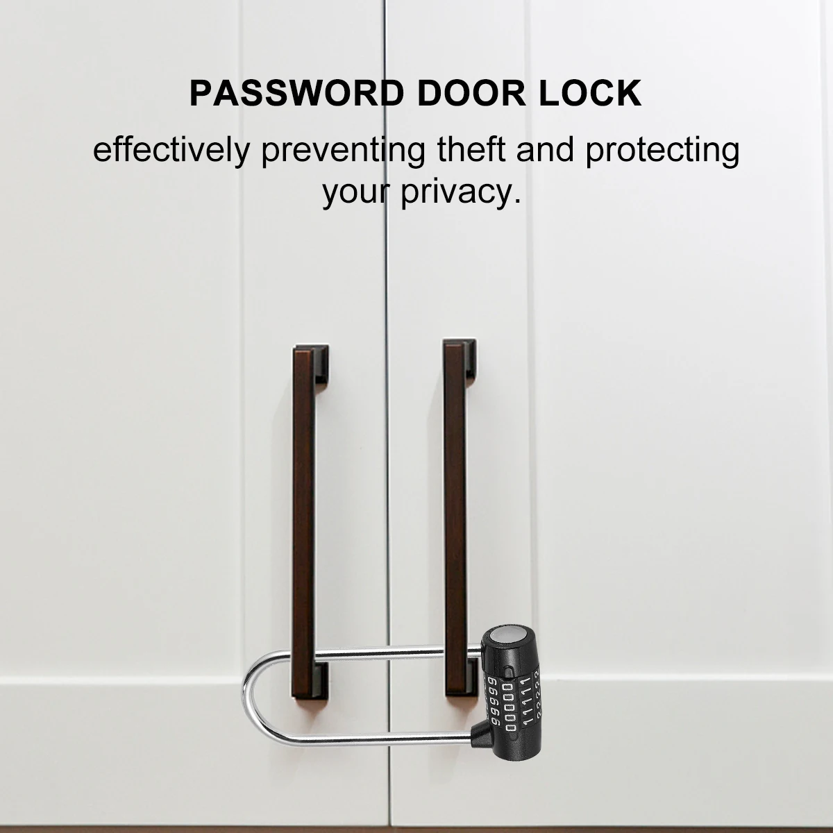 

U Shaped Password Lock 5 Combination Dial Large Size Metal Anti Theft Padlock for Door Cabinet Locker Privacy Protection