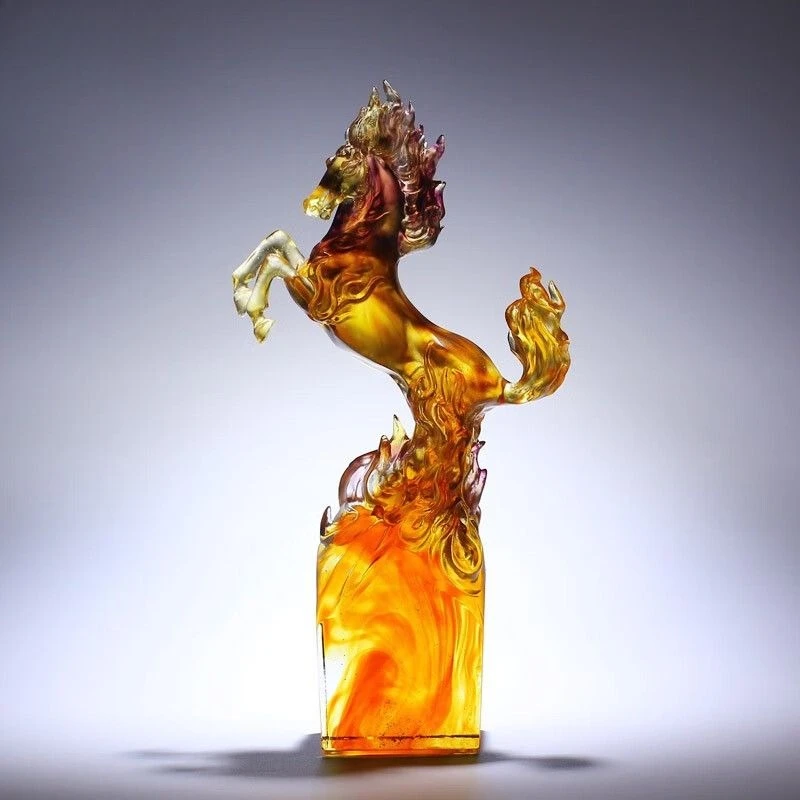 

Glazed horse to success ornament handicrafts attract wealth light luxury high-end creative living room artwork