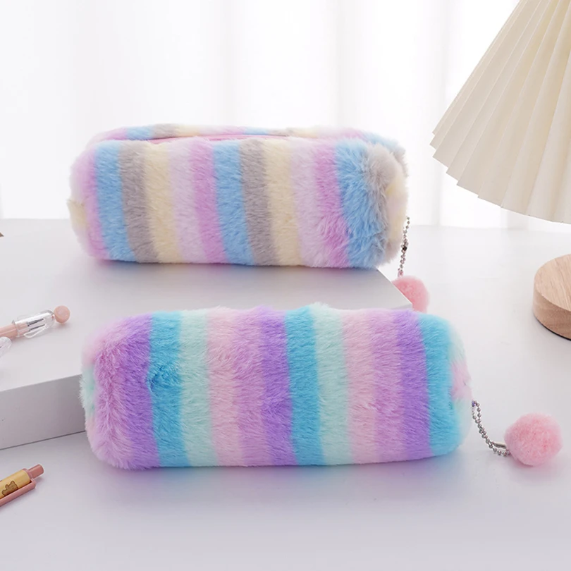 Gradient สีตุ๊กตาดินสอน่ารักเครื่องเขียนดินสอกระเป๋า Trousses Scolaires Estuches Escolares โรงเรียน Pencilcase