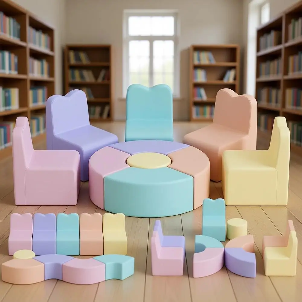 

Набор детских стульчиков MX-02, 10 шт., для детских садов или занятий с малышами, красочный гибкий комплект сидений для дома или игровой комнаты в детском саду