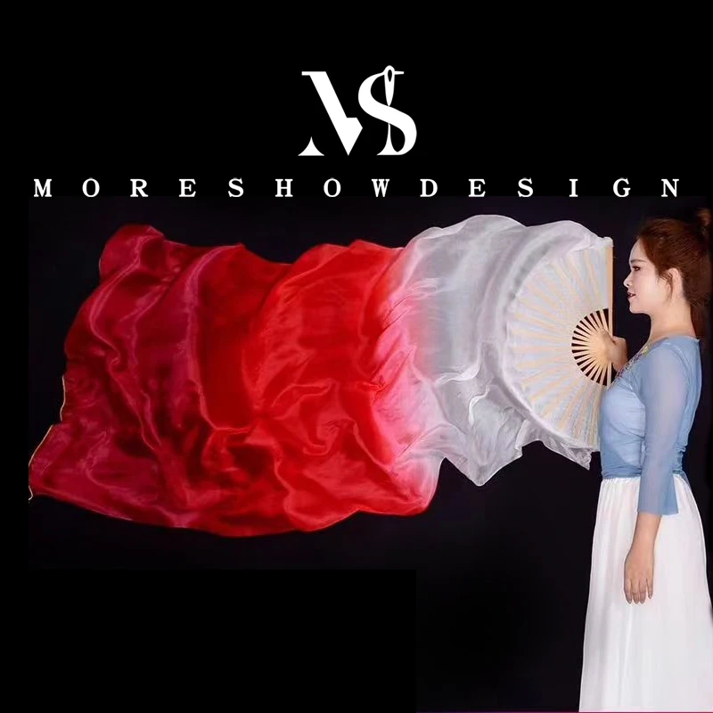 Voile de danse du ventre en soie véritable, couleur dégradée, tenues de danse pour femmes, accessoire pour spectacle et pratique sur scène