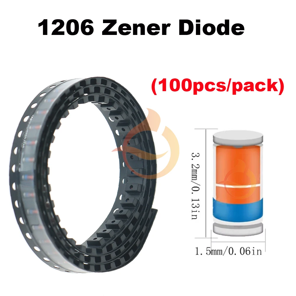 100pcs LL-34 0.5W SMD Zener Diode 1206 2V 2.4V 2.7V 3V 3.3V 3.6V 3.9V 4.7V 5.1V 5.6V 7.5V 8.2V 10V 12V 13V 15V 24V 36V 47V 51V
