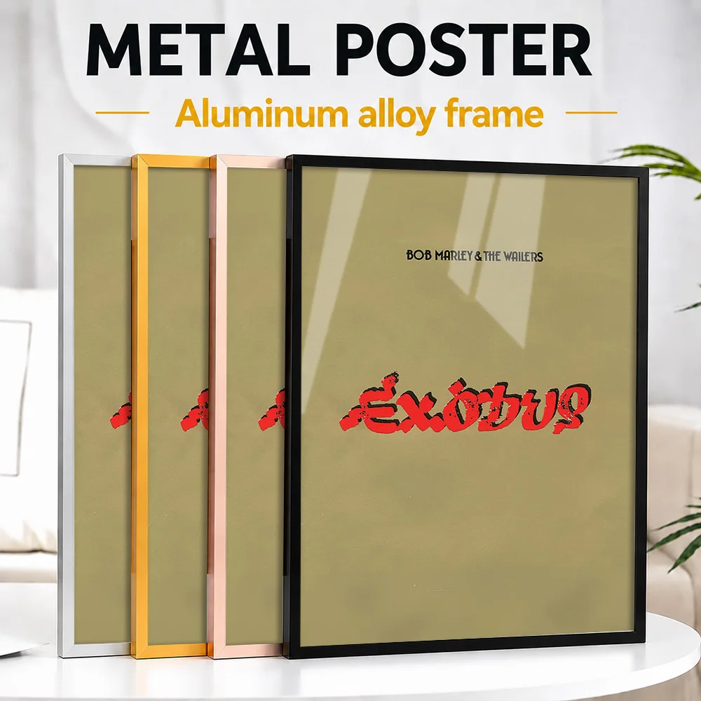 Bob Marley Exodus Album Cover Metal Poster With Aluminum Alloy Frame Personalized Recording Tribute Wall Art For Studio Fan Gift