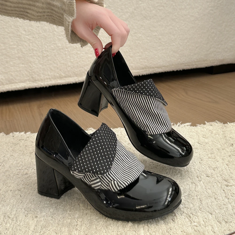 

Сексуальные женские туфли на высоком каблуке, дизайнерские элегантные туфли на массивной подошве, новинка 2026 года, модные туфли-лодочки, туфли-лоферы для вечеринок, удобные женские туфли