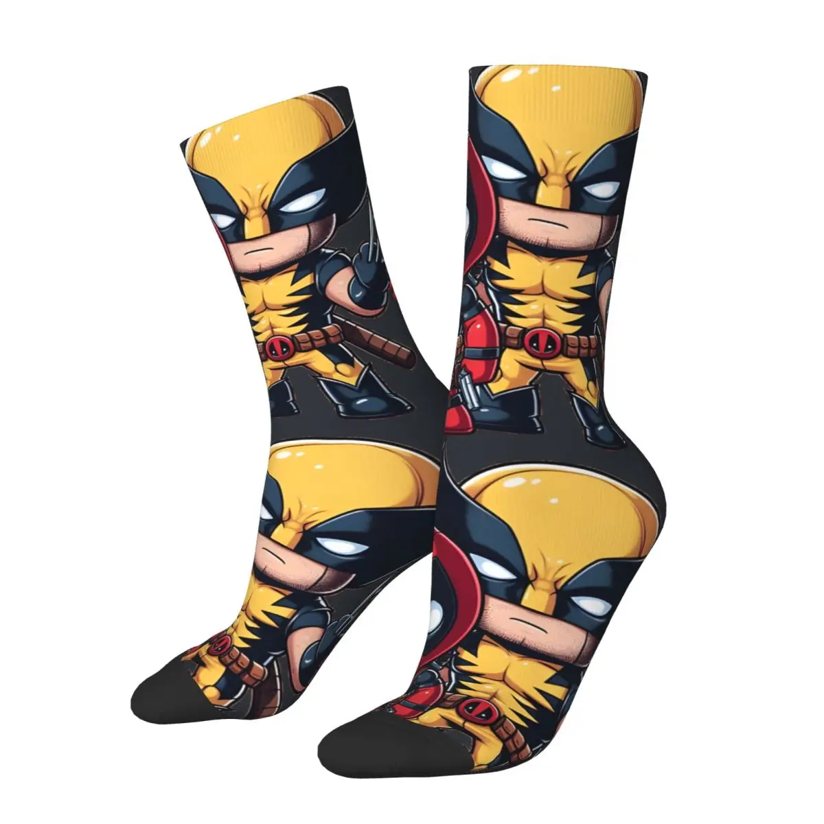 

Retro Claws & Chimichangas The Unlikely Bffs Sticker Men's compression Socks Unisex Disney Marvel Deadpool & Wolverine Film Sock