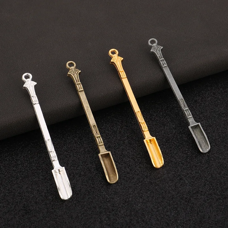 5pcs Mini Shovel Medicine Alloy Spoon Powder Micro-tuning Shovel Teaspoon Novel Scoop With Ring Spatula Spoon