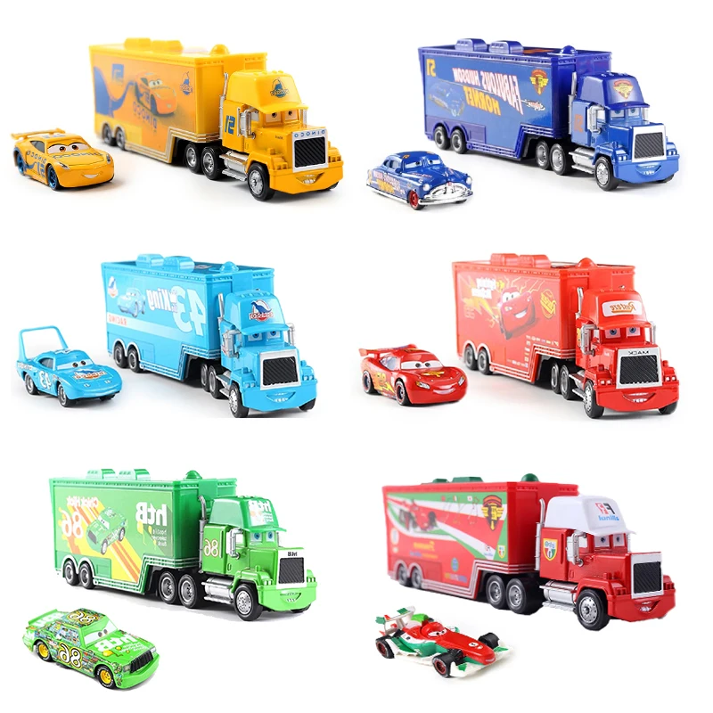 Cars 2 Disney Pixar Racing 3 1 Toy Lightning McQueen Jackson Storm Chick Hicks Mack Truck Collection Die Metal Model kids Gift