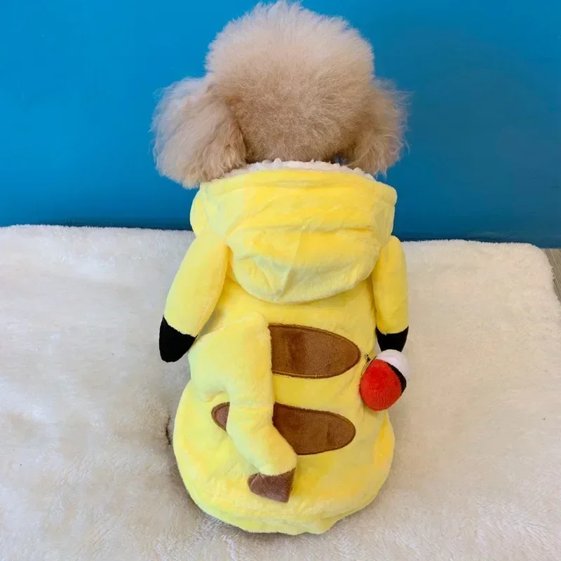 Halloween Pichachu Squirtle Dog Costume Fleece Warm Cosplay Pet Corgi French Bulldog Puppy Medium Clothing Coat Jacket Accessory