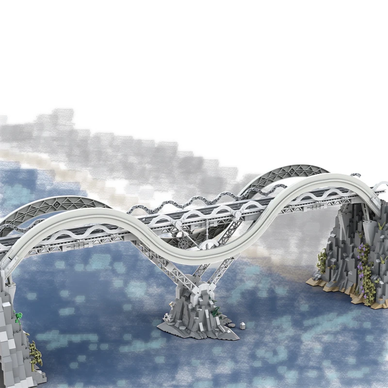 

1545 шт. MOC Monorail, гусеница, мост, поезд, строительные блоки, детская рождественская игрушка, подарок, модель, конструкция, сделай сам, сборка