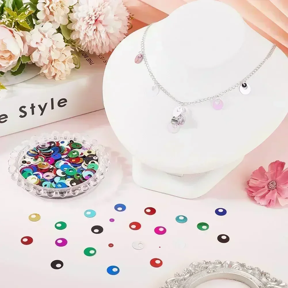 Große 2cm Flache Runde Pailletten 20mm Lose Pailletten für DIY Stickerei Kleidung Taschen Schmuckherstellung – Detail 22