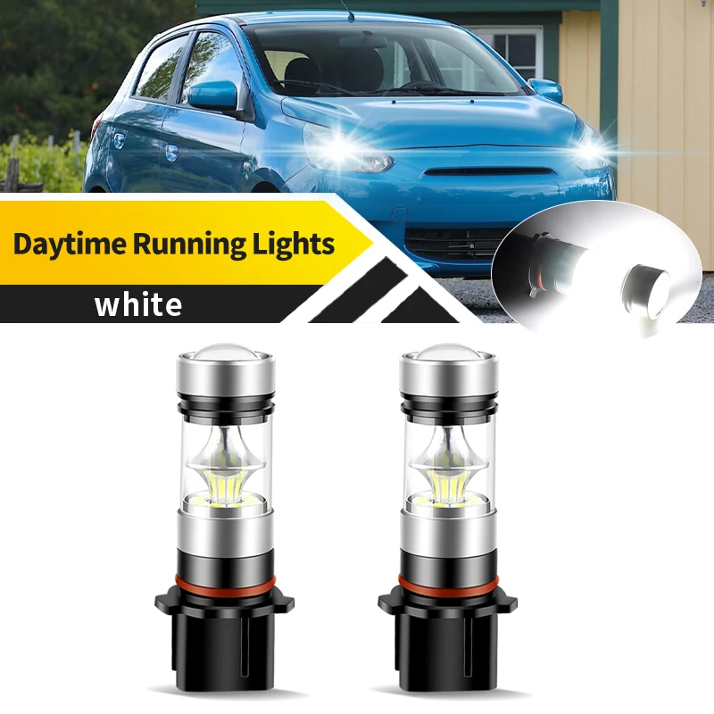 

2 шт. для Mitsubishi Mirage Outlander 2012-2015 P13W светодиодные лампы 12 В белые противотуманные фары дальнего света DRL дневные ходовые огни авто лампы