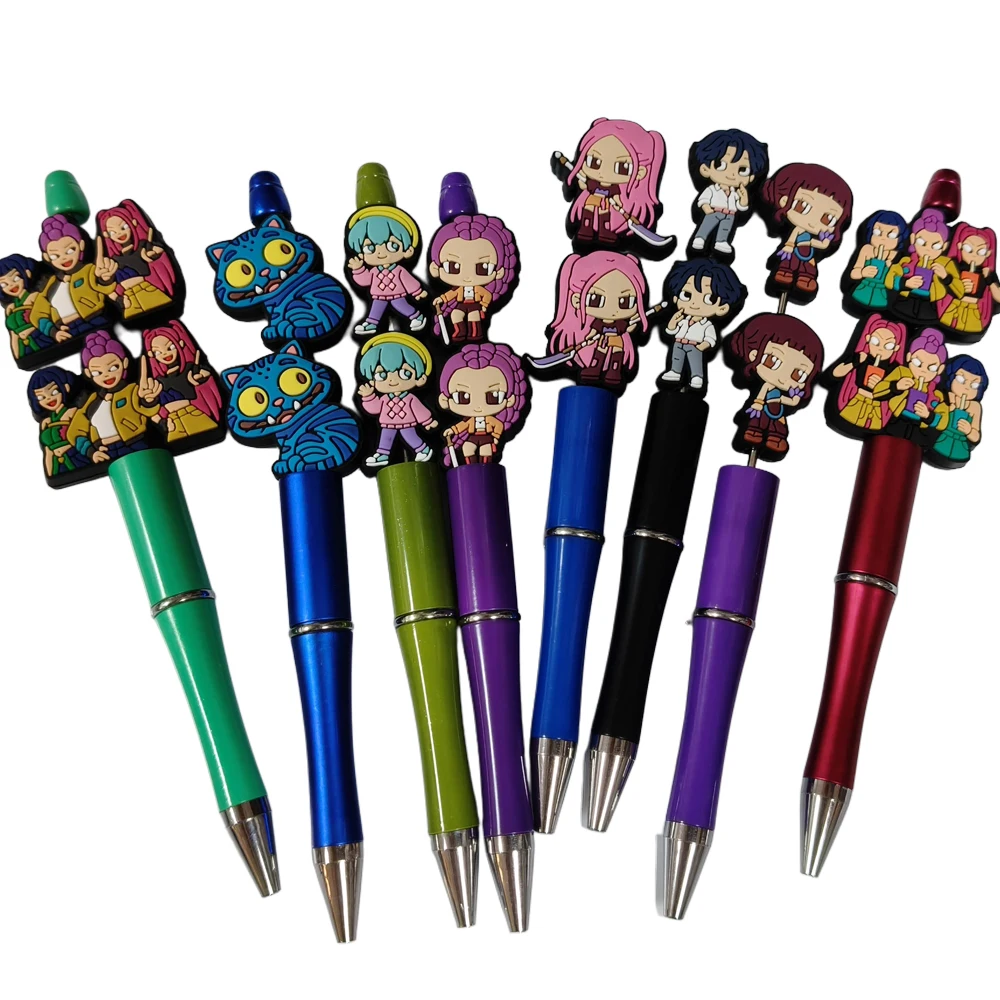 5 pièces k-pop Demon Hunters série pvc perle focale pour bijoux à bricoler soi-même signet porte-clés stylo perlé Bracelet breloques fournitures