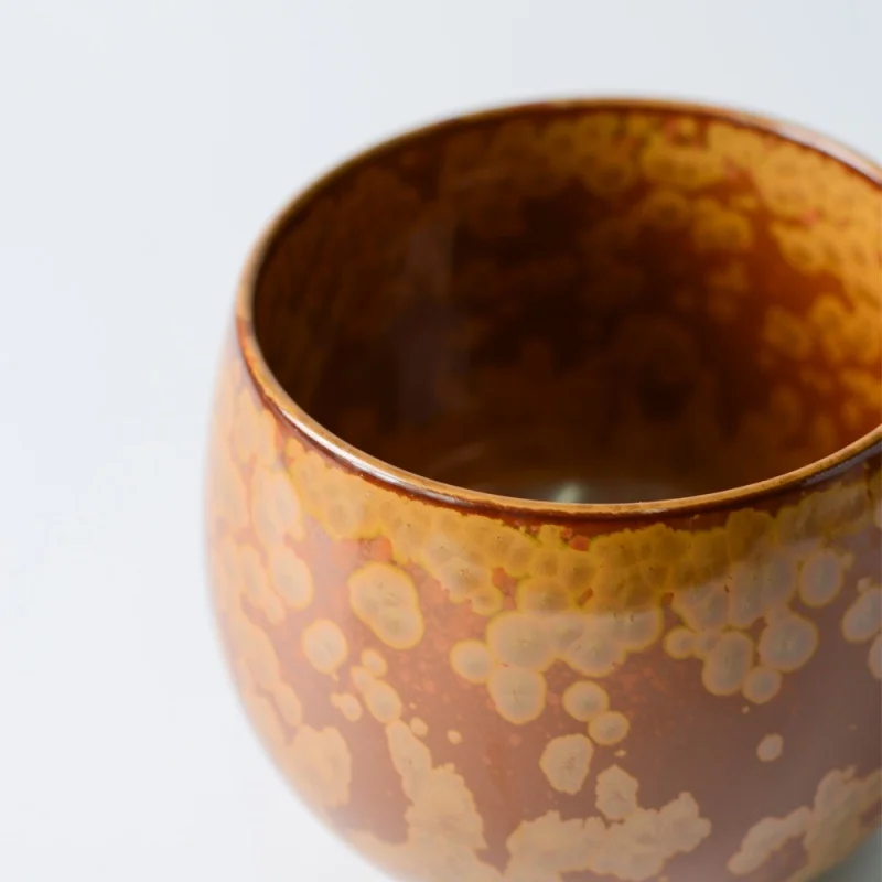 Small Tea Basin Hand-Washed Golden Kiln Porcelain Tea Basin Jianshui Slag Bucket Zen Style Retro Kung Fu Tea Ceremony Tea Utensi