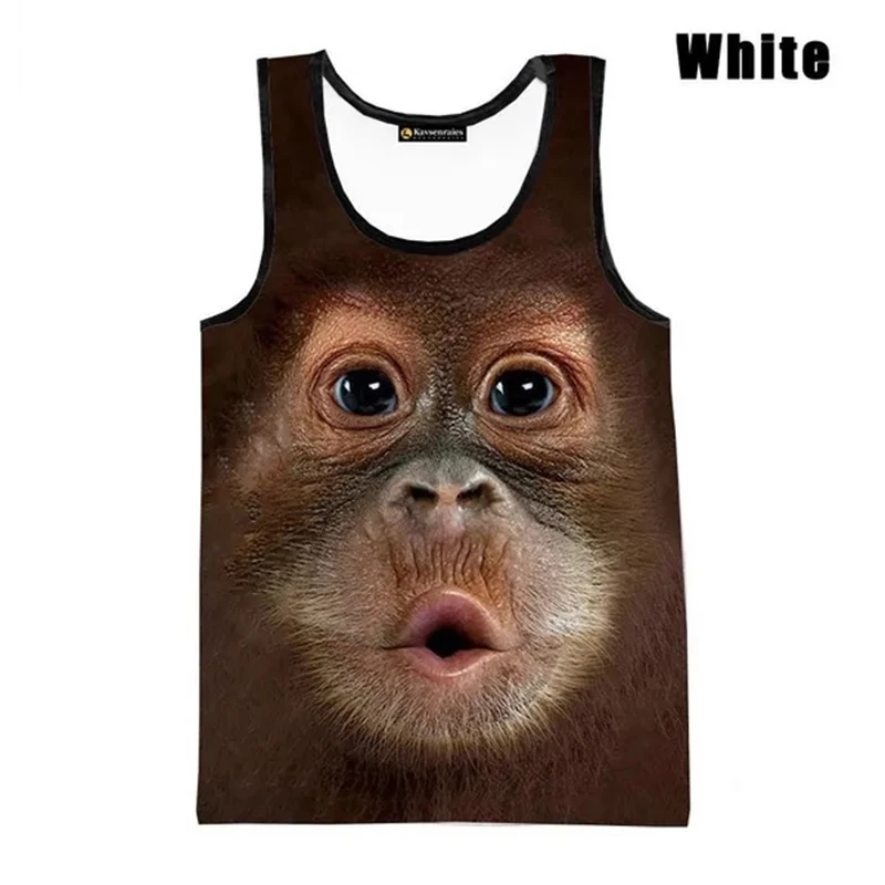 3D Print Monkey Gorilla Tank Tops Men Summer Casual Sleeveless T-shirt Oversized Funny Tees Shirt Streetwear Gimnasio Hombre