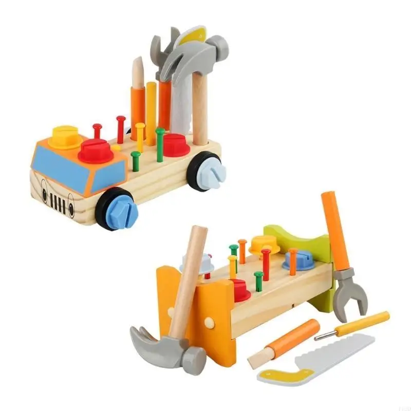 F62d Kinder Schraubenmutterbaugruppe Demontage Spielzeug Holz Hand-Augen-Gehirnentwicklungen Spielzeug Spielzeug
