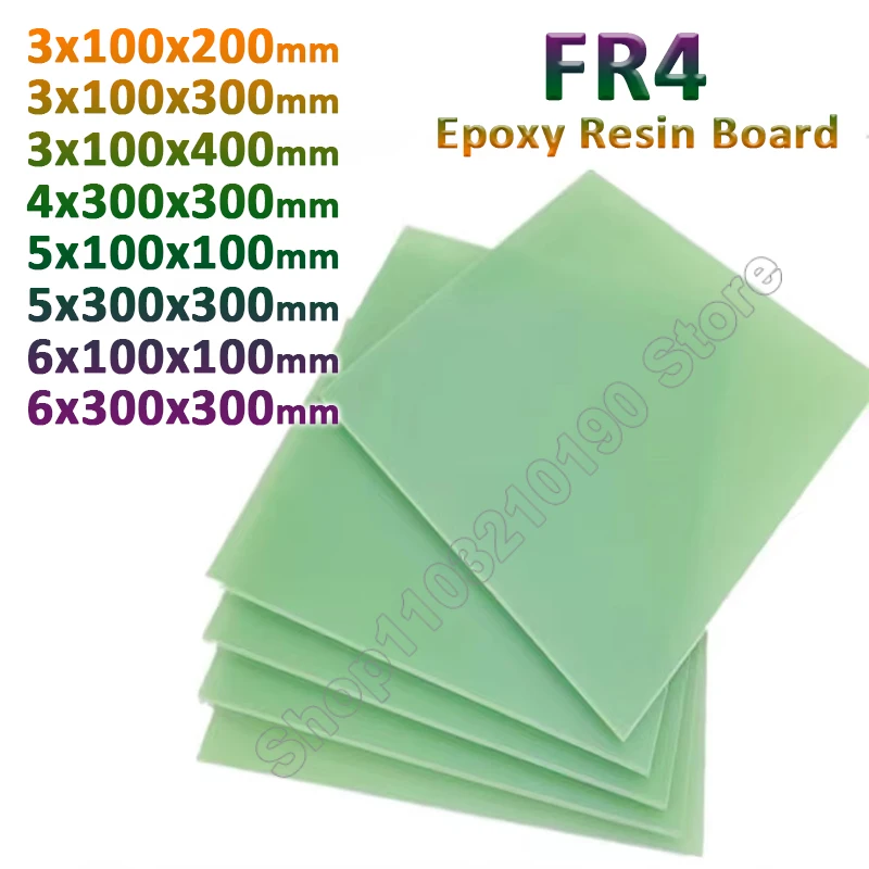 FR4 Fiberglass Sheet Light-green Epoxy Plate Water-green Epoxy Resin Board FR-4 Glass Fibre 3D Printer thick 3-6mm L=100-400mm