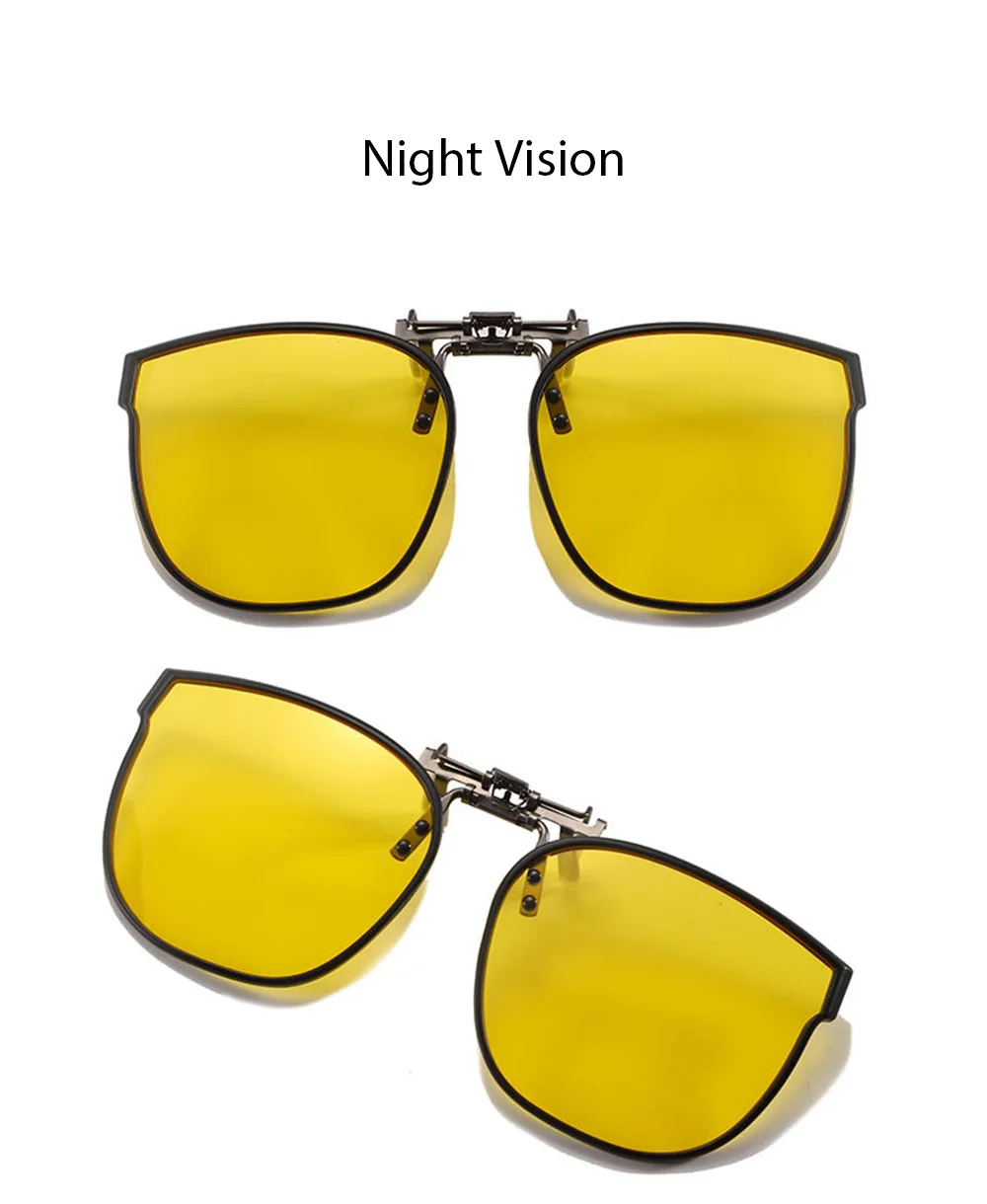 VIVIBEE Hochklappbare Sonnenbrille zum Aufstecken für Autofahren, 52 mm, polarisiert, UV400, große Größe, blendfreie Linse, übergroße Universal-Clips – Detail 9