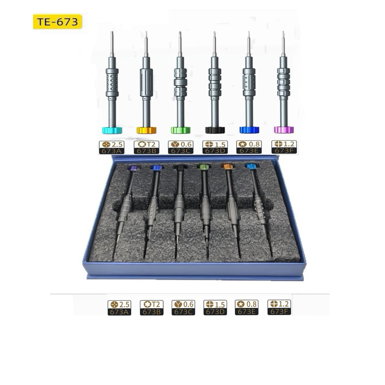 High Hardness Magnetic Flyfish Screwdriver TE-673/674 Highly Precise Aluminium Alloy Mobile Phone Repair Openning Hand Tools Set