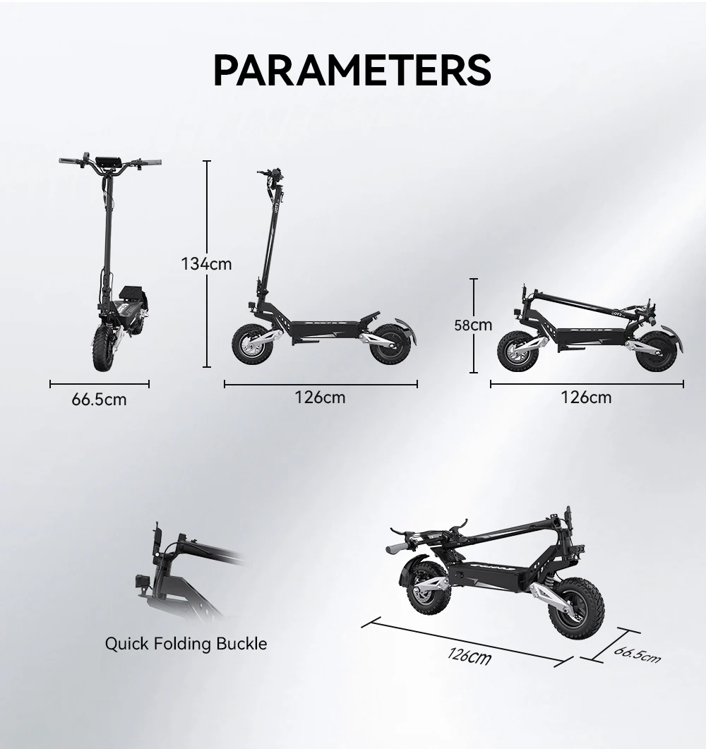 OOTD T10 Adult Electric Scooter,  500W Motor Peak 900W E Scooter , Top Speed 31 MPH, 48V 18AH Lithium Battery, 11-Inch Wide Off-Road Tires E-Scooter, Dual Disc Brakes, Front Suspension, Foldable Design Suitable For Commuting And Outdoor Adventure view 7