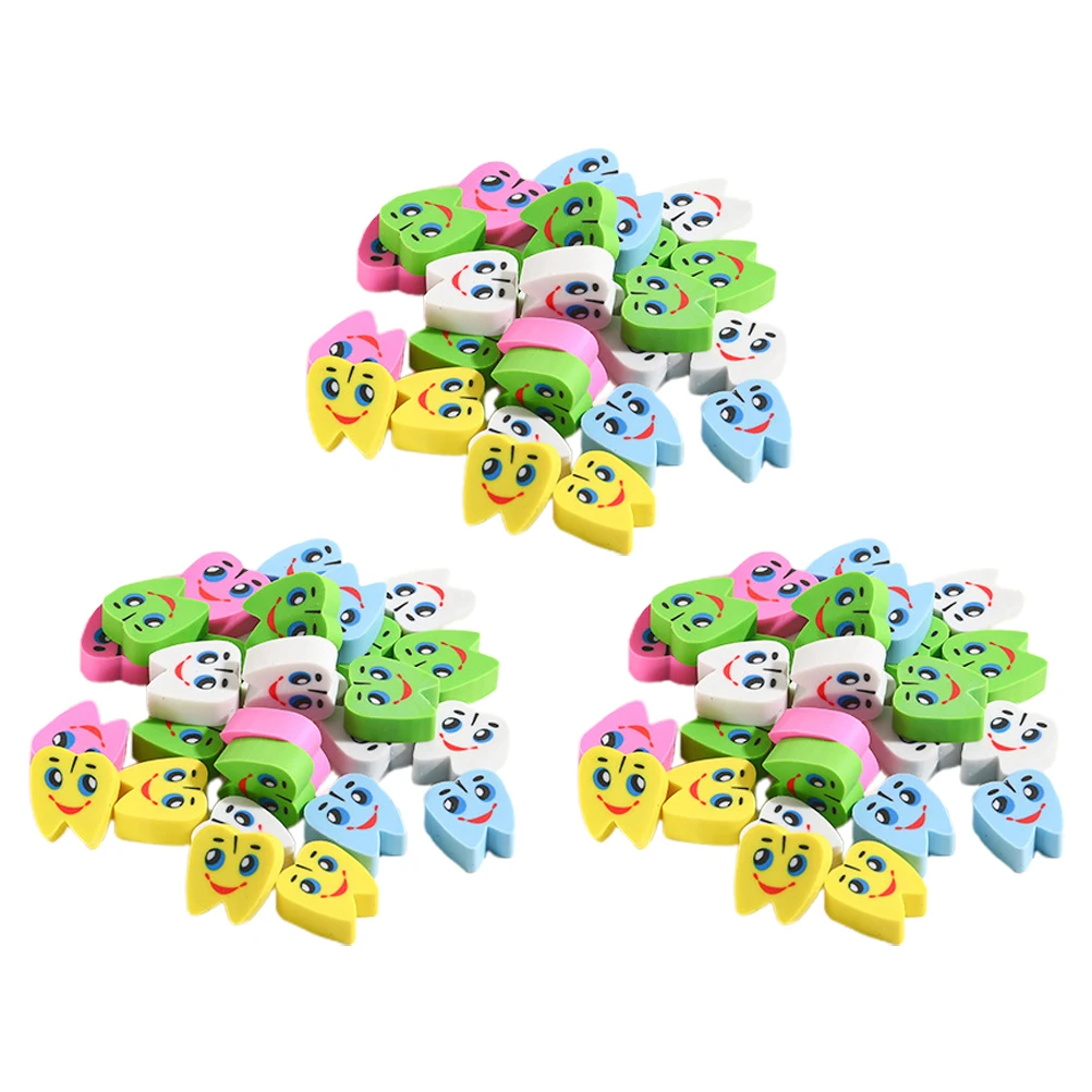 

70pcs Dental Eraser Cute Mini Tooth Shaped Lightweight Children School Office Supplies Small Pencil Cartoon Model Erasers