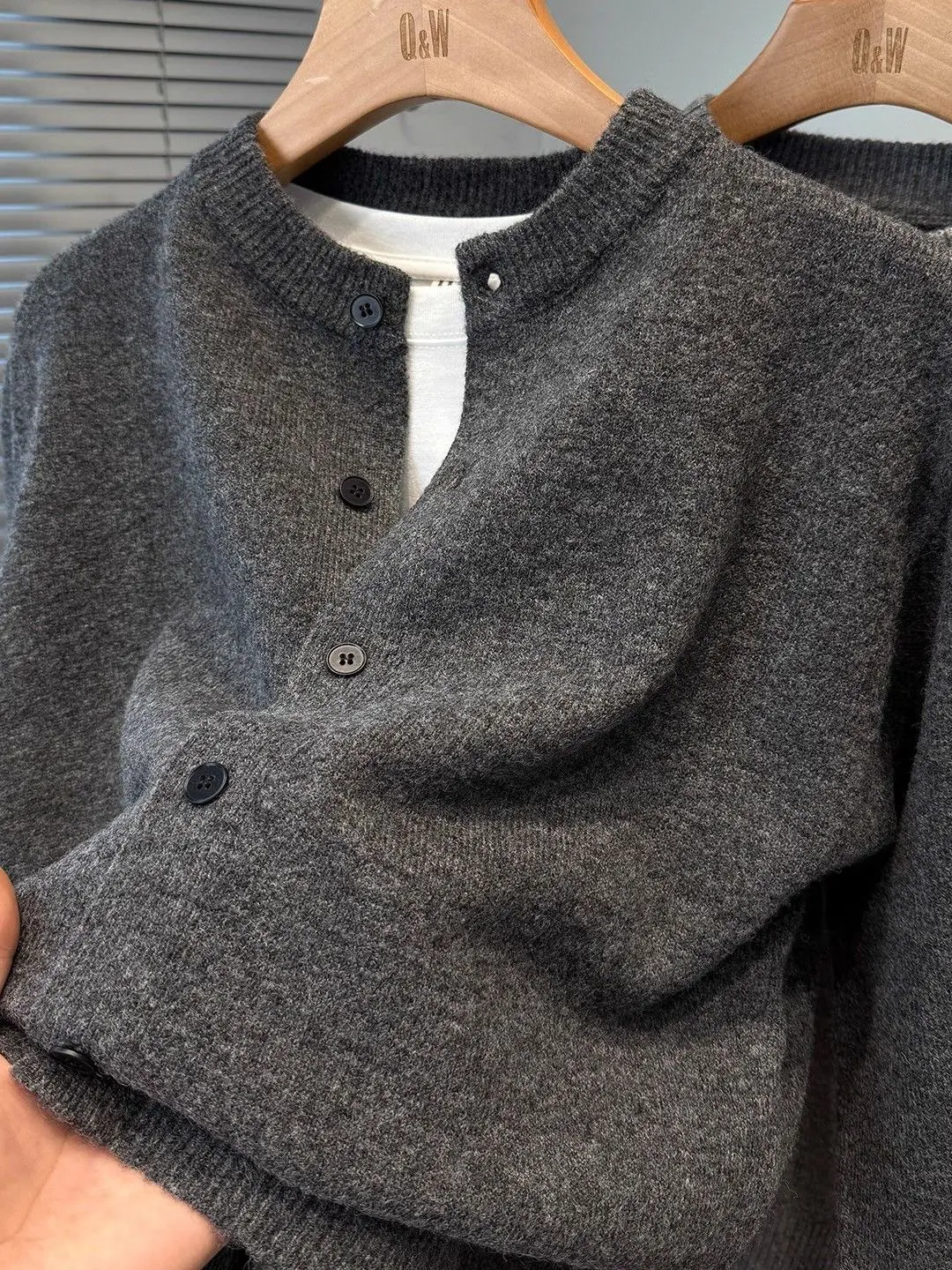 

Мужской вязаный кардиган Thiened round Ne, повседневный свитер, верхняя одежда, осень-зима, простое теплое пальто из полиэфирного волокна