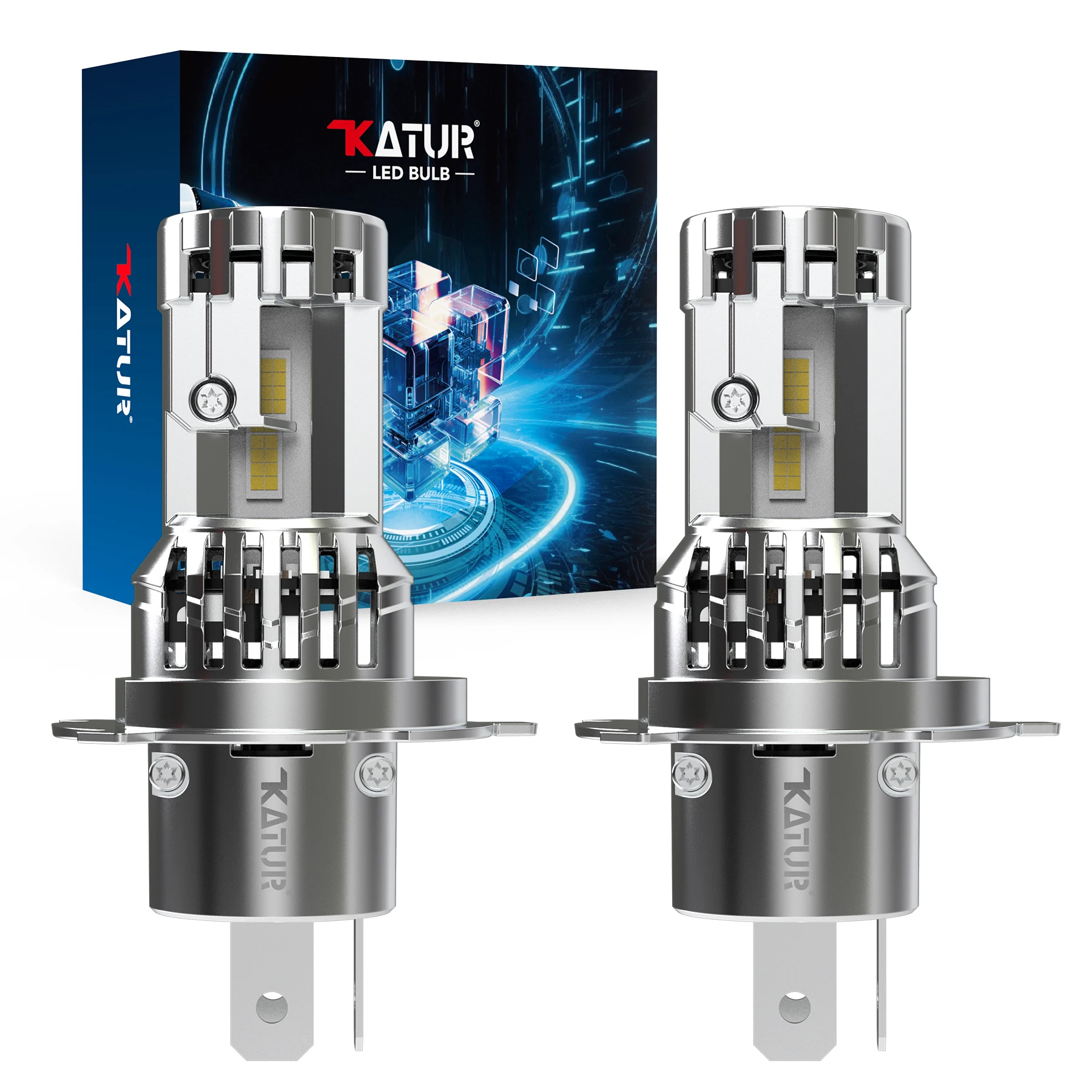Katur 2pcs H4 Car Led Headlight with Fan Super Led Plug and Play Turbo Diode DC 12V For Hyundai Accent 2000~2010 i10 2008~2023