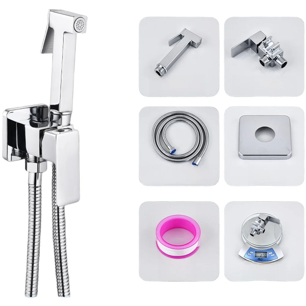 1 Set New Wall Mount Wash Sprayer Kit High Pressure Hot Water Handheld Toilet Cleaning Accessory Adjustable Flow Leak Resistant