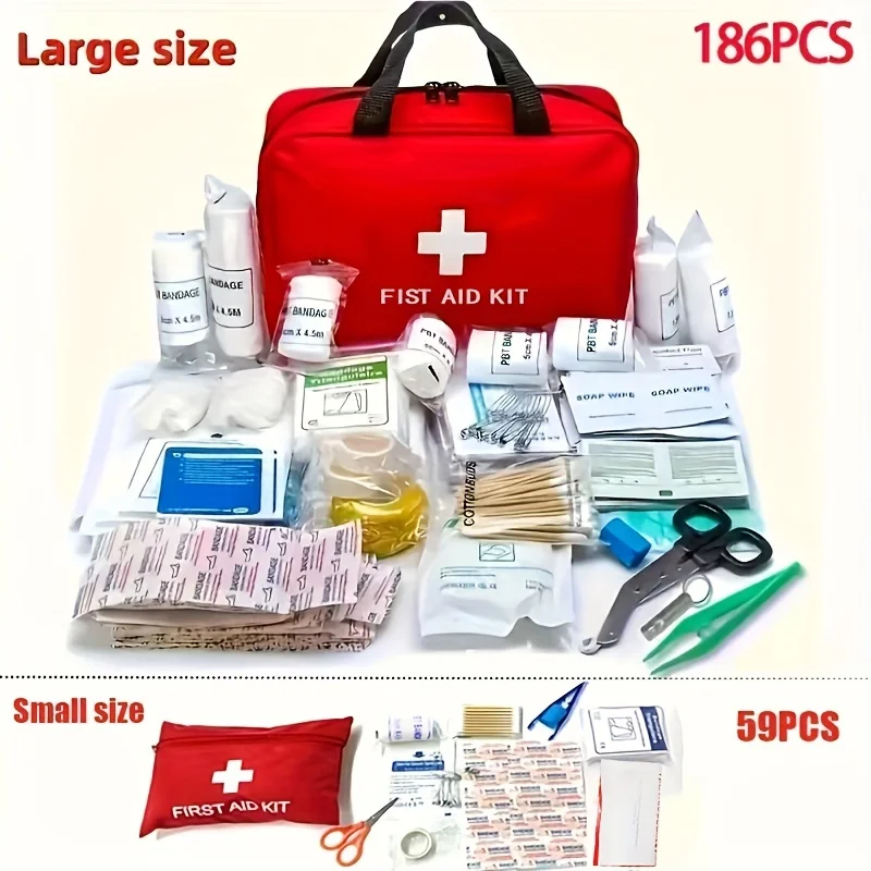 

59/186/245PCS Luxury First Aid Kit with Portable Bag - Perfect for Hunting, Hiking, and Camping Emergency Situations AQ0337