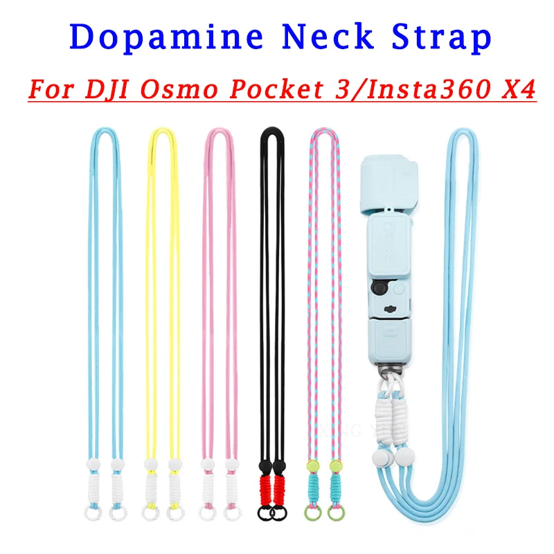 2 pcs-Nylon Lanyard For DJI Osmo Pocket 3/Insta 360 X4 Cord Dopamine Neck Strap Hanging Rope Anti-Lost Sports Camera Accessories