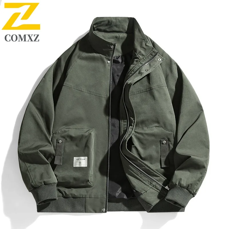 

COMXZ Men Rider Jacket New Outdoor Camping Fishing Solid Color Lightweight Windbreaker Jackets Classic High Quality Chaqueta