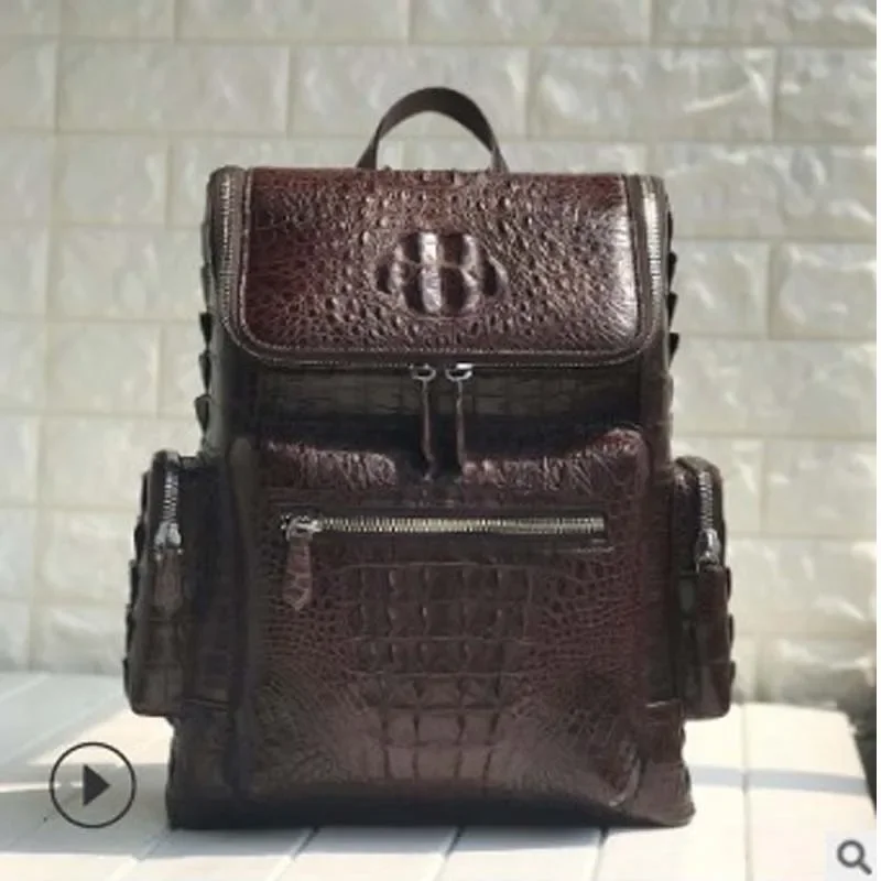 

ouruili новая летняя мужская сумка из крокодиловой кожи, деловой рюкзак
