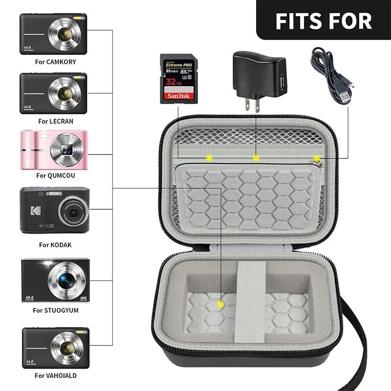 Camera Storage Case Compatible With Canon PowerShot G7X Mark III II SX740 SX720, Hard EVA Bag with Divider for Travel, Case Only
