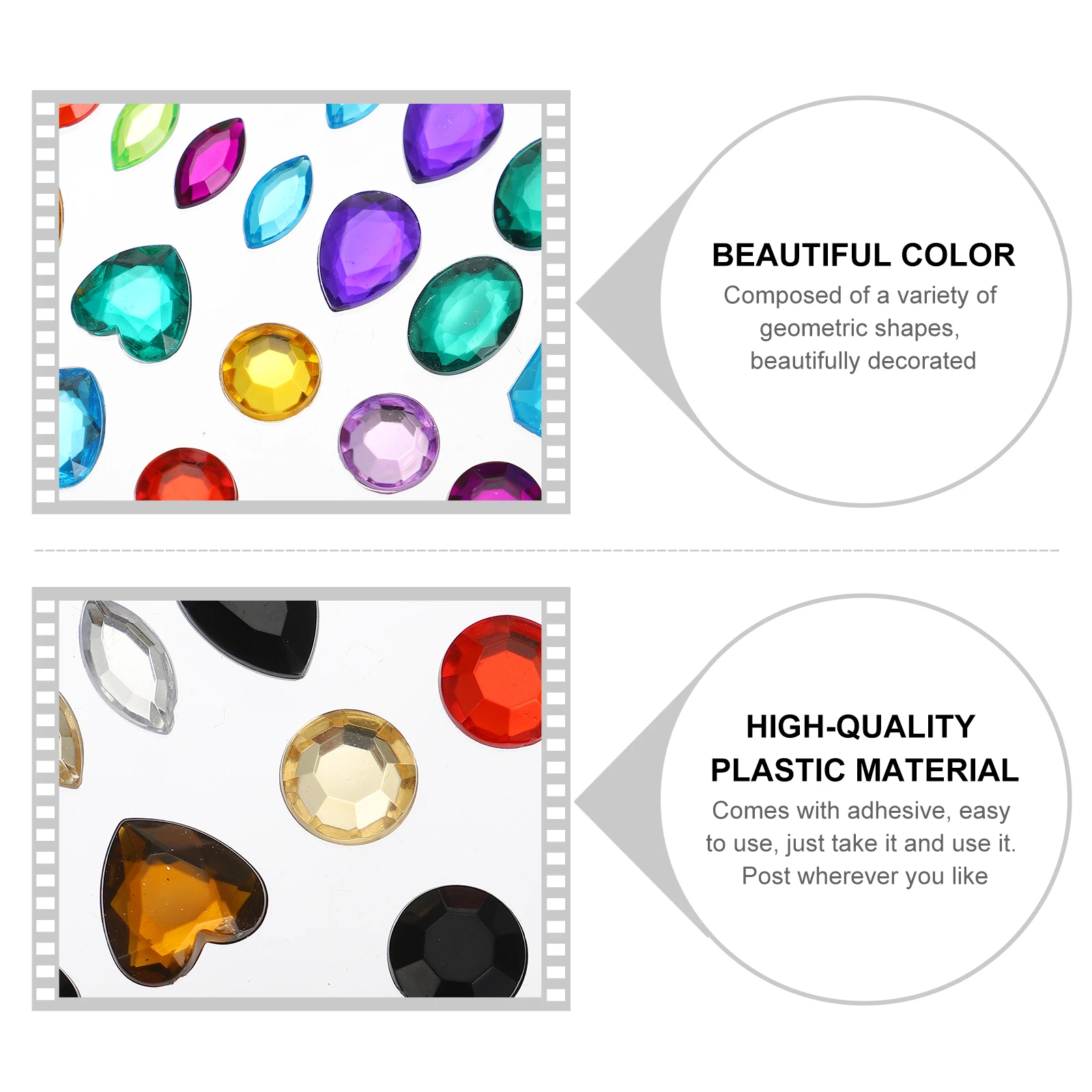 

6 Sheets Diamond Sticker Diamonds Decoration Jewelry Stickers Rhinestone Craft Paper Crystal Rhinestones