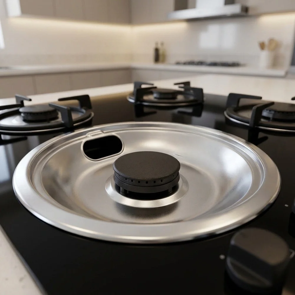 4pcs Stove Drip Tray Kit Electric Cooktop Burner Replacement Bowl 8Inch And 6Inch Heat Resistant Kitchen Appliance Spare Fitting