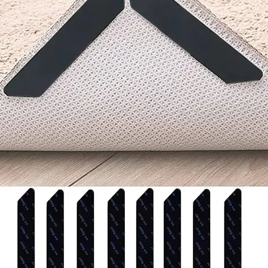 8/16pcs Anti-slip Mat Anti Curling Rug Pad Carpet Non-slip Sticker Reusable Washable Floor Carpet Corner Clip Fixed Gripper Tape