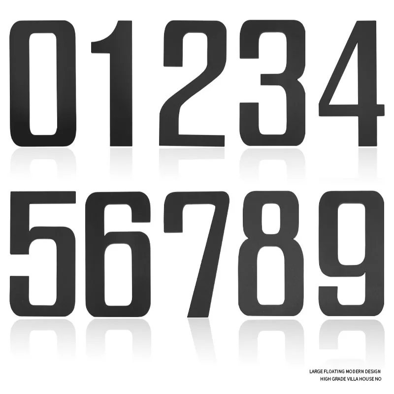 6 Inch Self-adhesive House Numbers Stainless Steel House Number for Outside office Digital Identification Number